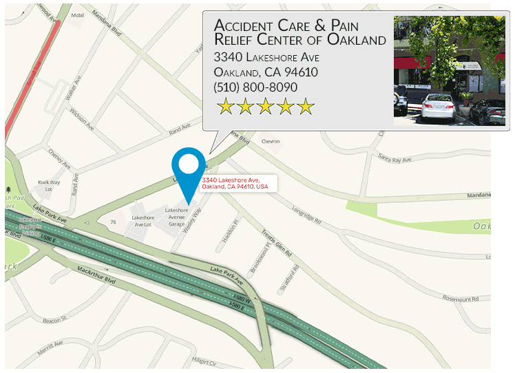 Ubicación del Accident Care & Pain Relief Center of Oakland el mapa de Google